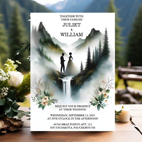 Get River Rain Cloud Nature Smoky Mountain Wedding Invitation