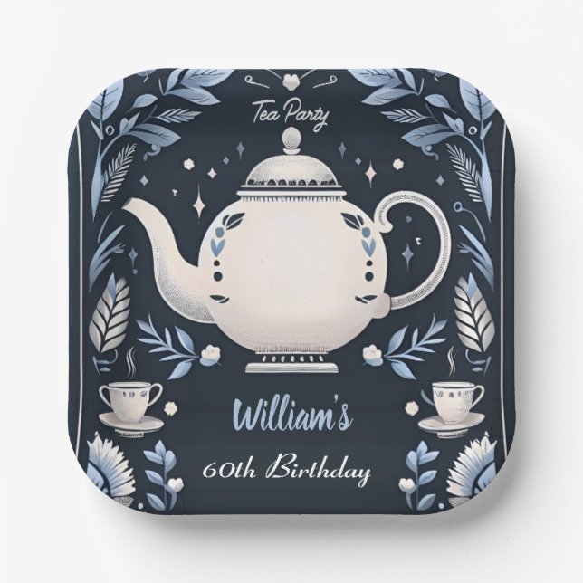 Get Royal Chic Adult Fairy Tea Party 60th Birthday Paper Plates (Front)