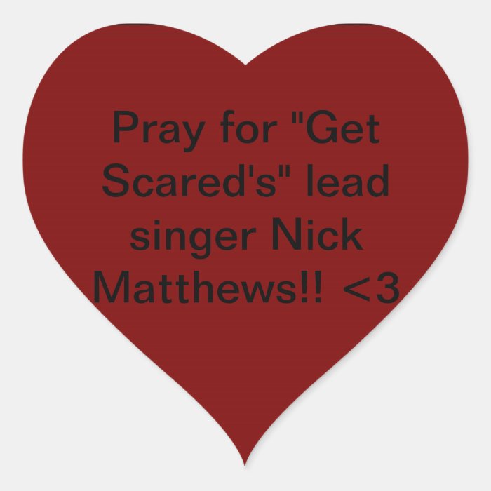 Get Scared. Nick Matthews Stickers