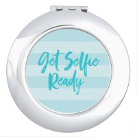 Get Selfie Ready Blue Stripes Modern Preppy Makeup Mirror