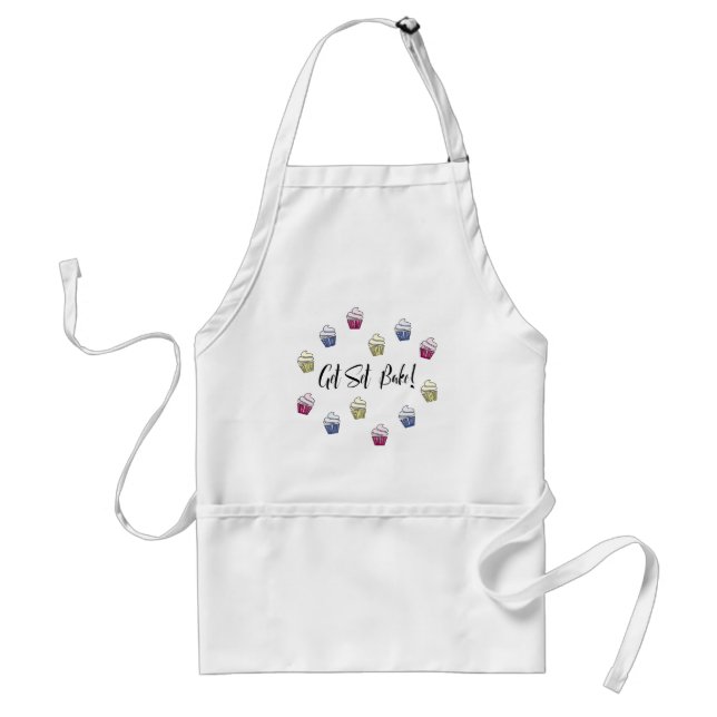 Get set bake colorful cupcakes adult apron (Front)