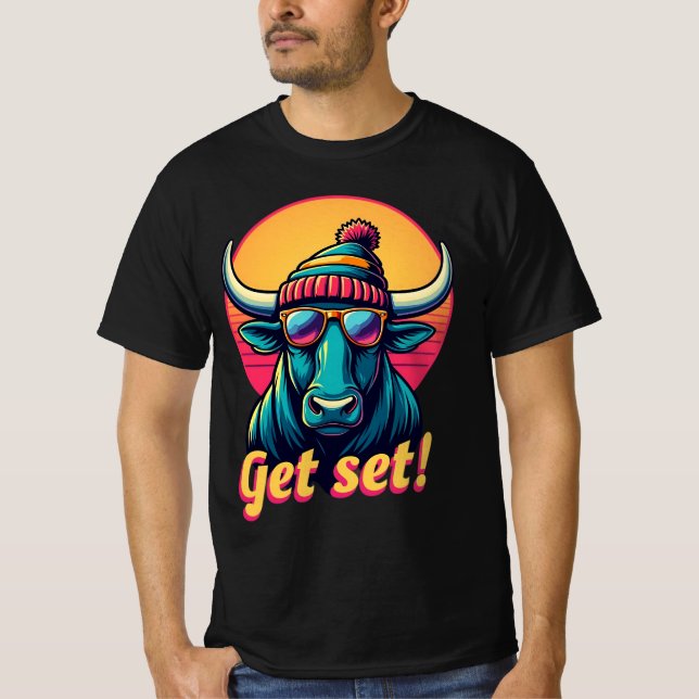 Get Set Bull – Motivational Bull T-shirt (Front)