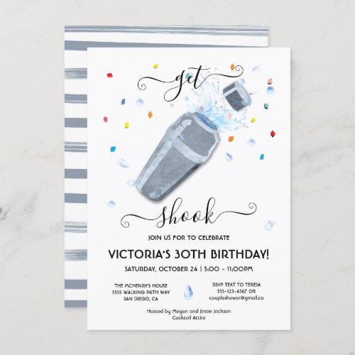 Get Shook Cocktail Shaker Party Invitation