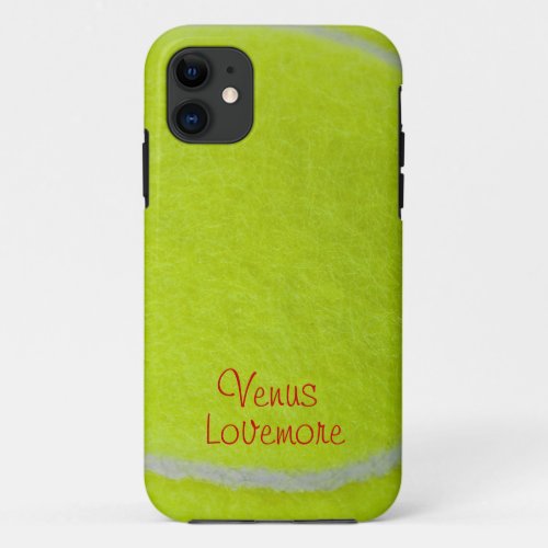 Get Sporty_Tennis_Fuzzy Ball Design personalized iPhone 11 Case