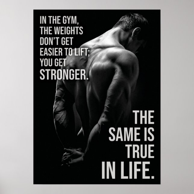 Get Stronger - Gym and Life Motivational Poster (Front)