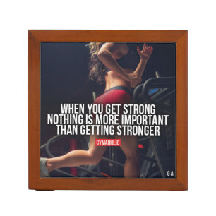 Get Stronger - Women's Workout Motivational Desk Organizer