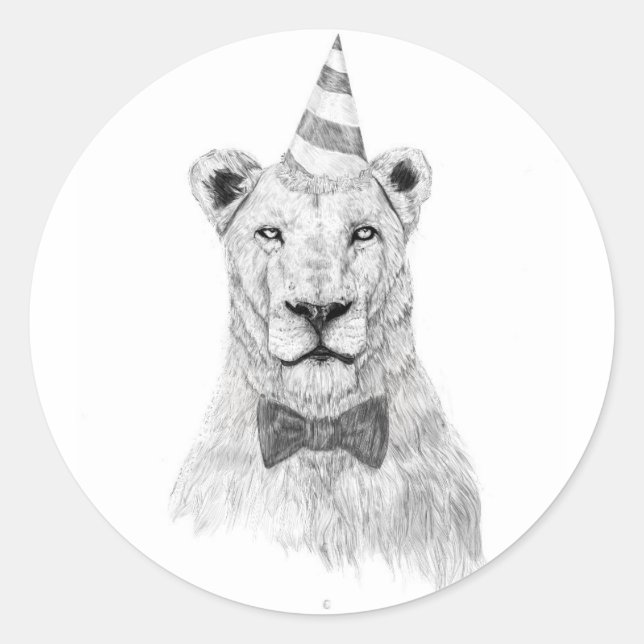 Get the party started classic round sticker (Front)