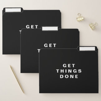 Get Things Done | Black Custom File Folder