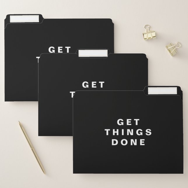 Get Things Done | Black Custom File Folder (Set)
