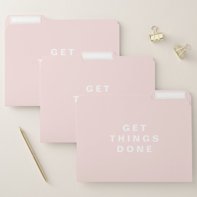 Get Things Done | Light Pink Custom File Folder (Set)