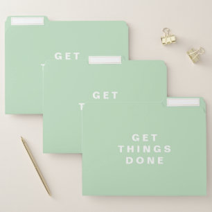 Get Things Done   Mint Green Custom File Folder