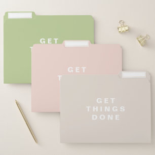 Get Things Done Muted Blush & Green File Folders