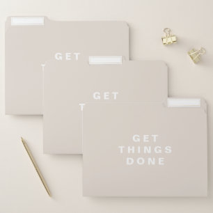 Get Things Done Muted Light Taupe File Folder