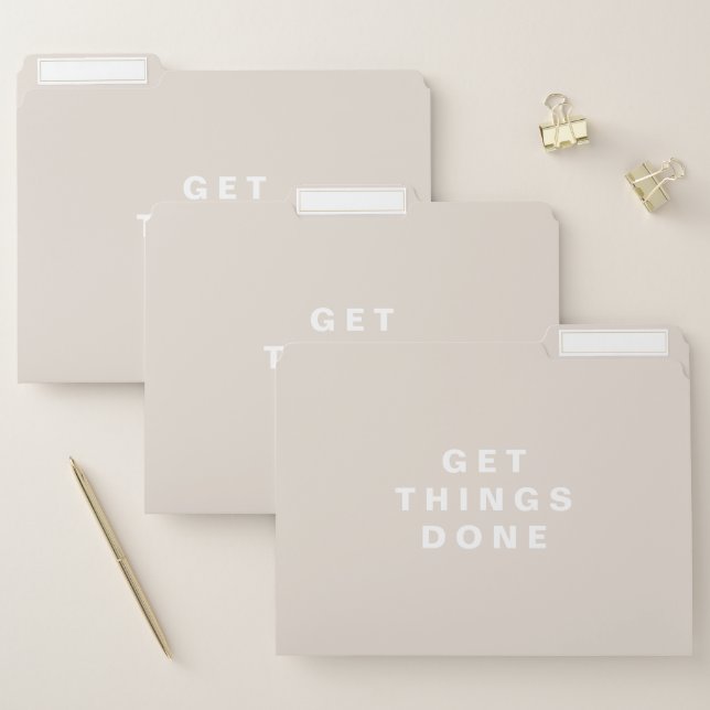Get Things Done | Muted Light Taupe File Folder (Set)