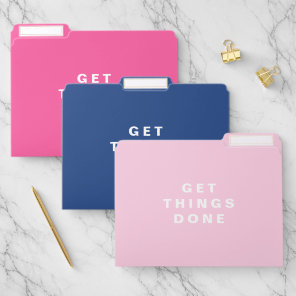 Get Things Done | Pink and Navy Blue File Folders