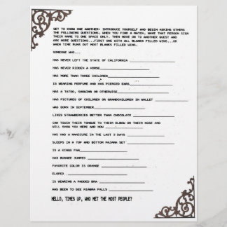 GET TO KNOW YOU GAME LETTERHEAD