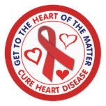 Get To The Heart of the Matter, Cure Heart Disease Classic Round Sticker