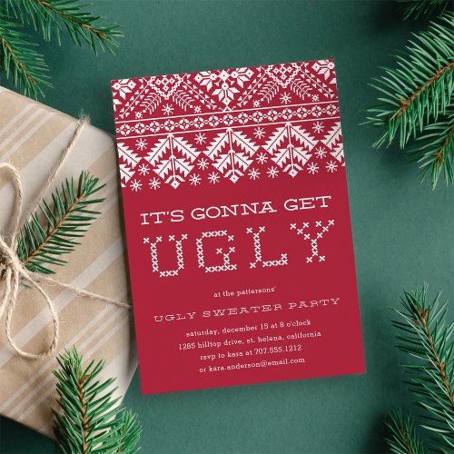 Get Ugly  Ugly Sweater Party Invitation
