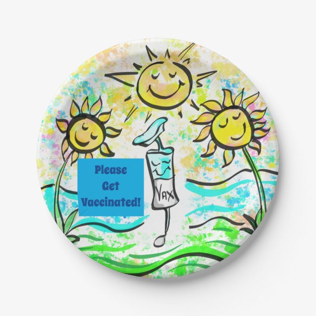 GET VACCINATED   PAPER PLATES (Front)