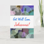[ Thumbnail: Get Well + Abstract Multicolored Blotch Pattern Card ]