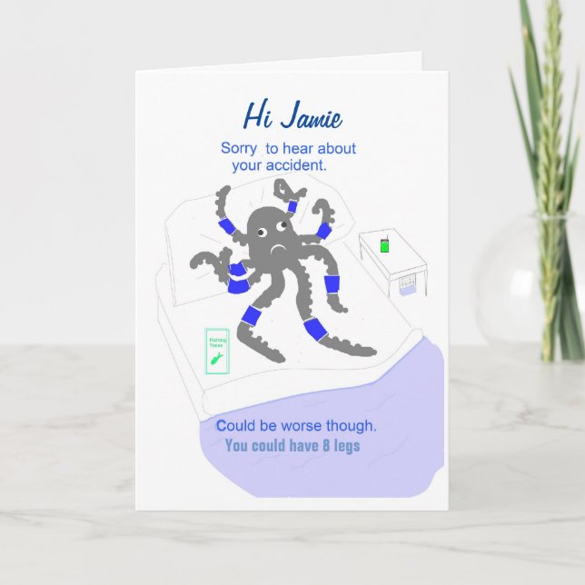 Get well after accident, add name front card (Front)