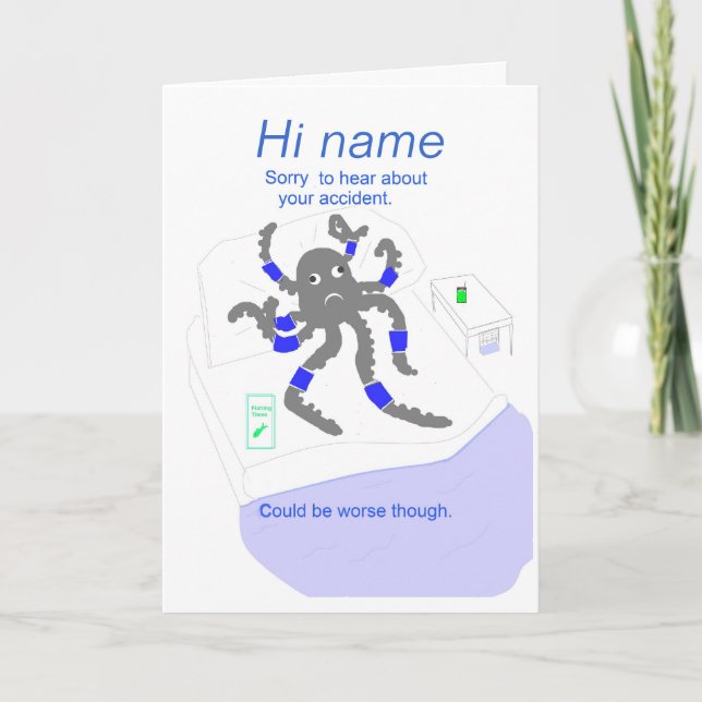 Get well after accident, add name front card (Front)