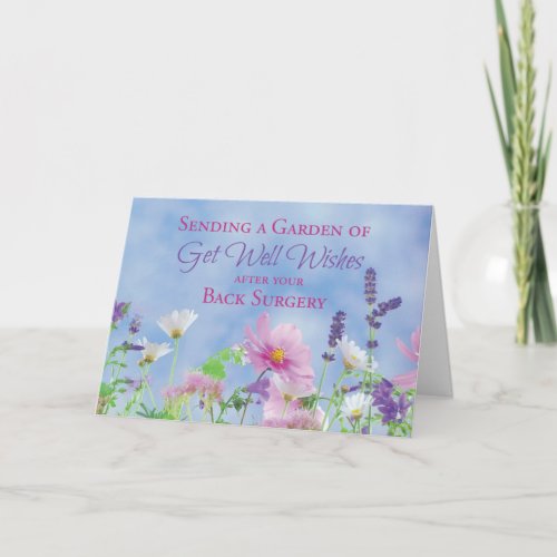 Get Well After Back Surgery Garden Flowers Card