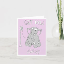 Get Well ASAP Elephant Holiday Card