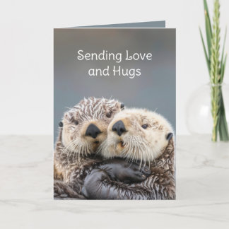 Get Well Better Soon Love Hugs Cute Otters Card