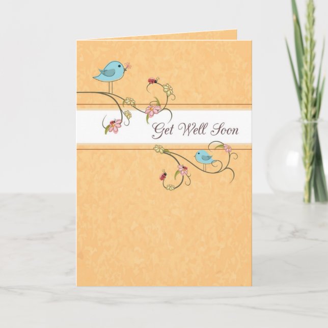Get Well Birds, Religious Card (Front)