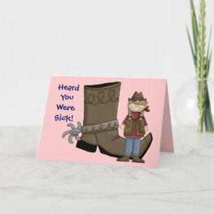 Get Well Boot & Cowgirl Card - Western
