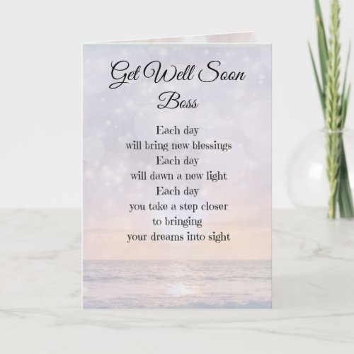 Get Well Boss Teacher design Card