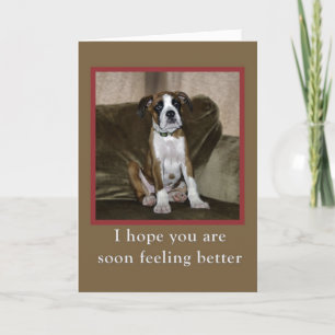 Get Well, boxer puppy Card