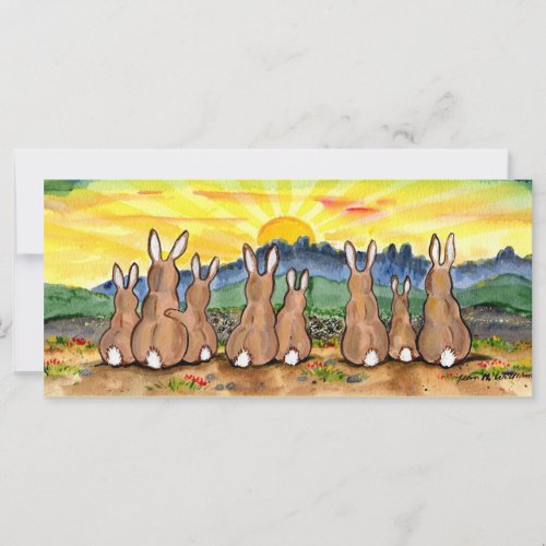 Get Well Bunny Rabbit Sunrise Scene Whimsical Cute