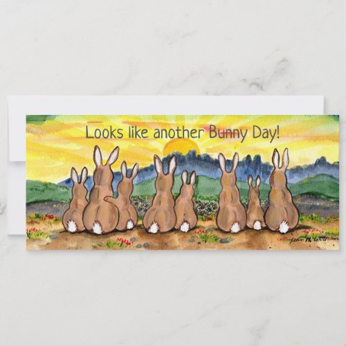 Get Well Bunny Rabbit Sunrise Scene Yellow Cute Card