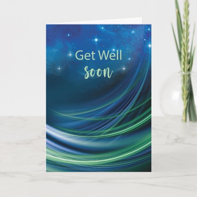 Get Well Business Navy and Green Abstract Circles Card (Front)