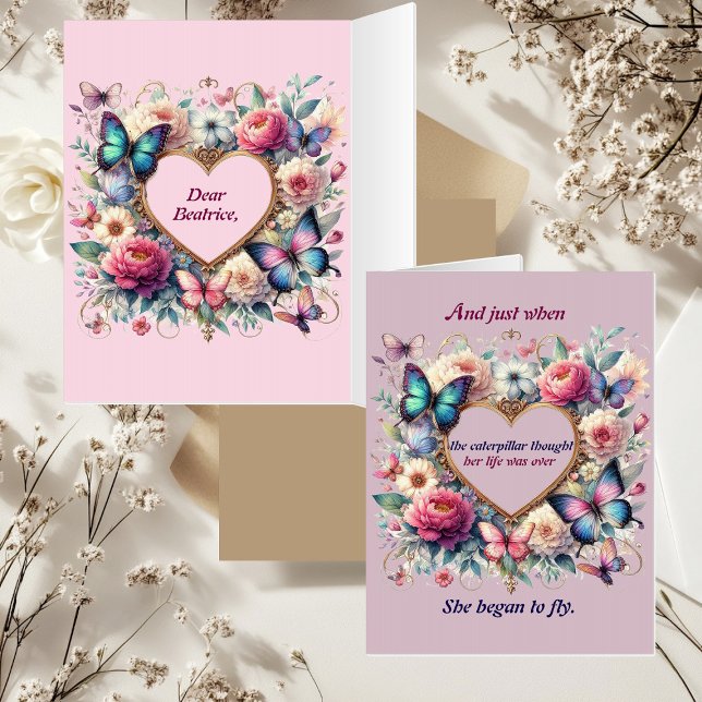 Get Well Butterfly Quote Caterpillar Began To Fly  Card (Get Well Butterfly Quote Caterpillar Began To Fly Card)