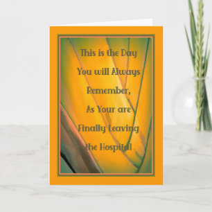 Get Well Card, Day Leaving Hospital Card