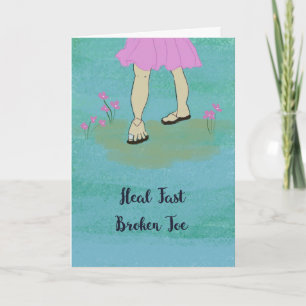 Get Well Card for Broken Toe Hand Painted