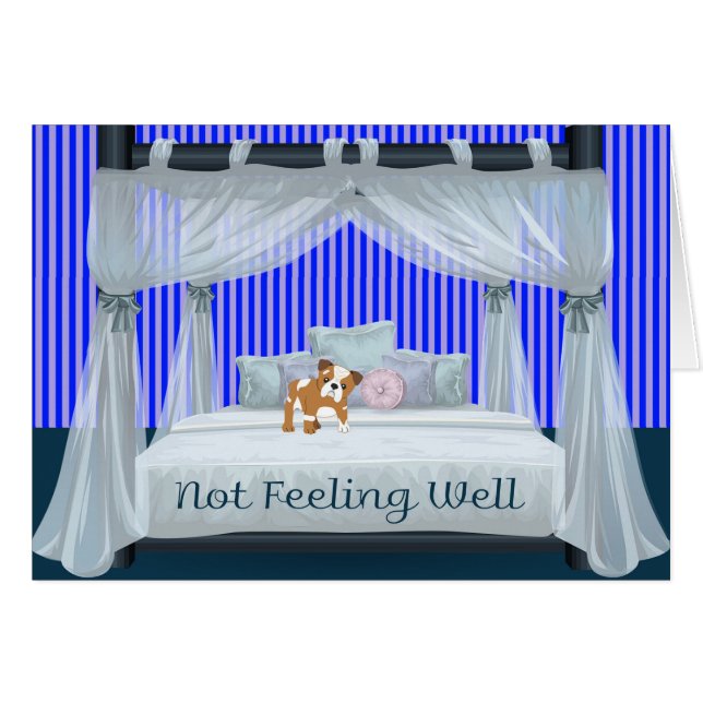 Get Well Card for Bulldog, or French Bulldog (Front Horizontal)