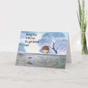 Get Well Card for Child. Snow & Boy