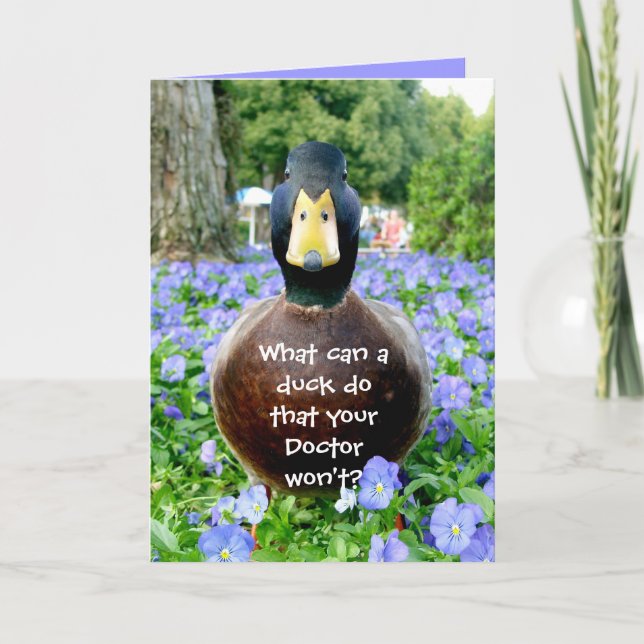 Get well card funny duck (Front)