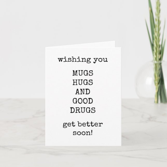 Get Well Card , Funny, Minimalist, Text Only (Front)
