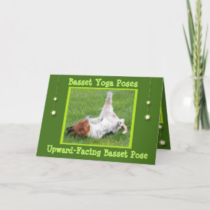 Get Well Card w/Funny Basset Hound Yoga Poses