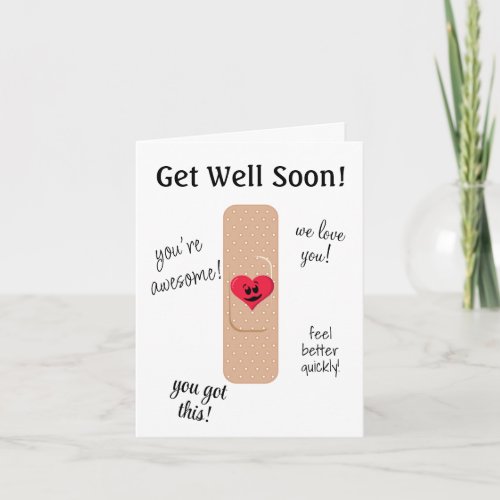 Get Well Card with Cute Bandaid