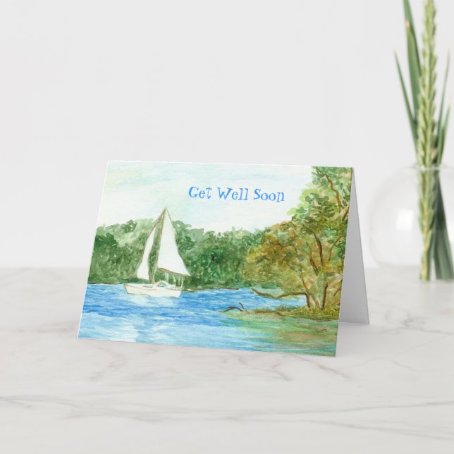 Get Well Card with Sailboat (Front)