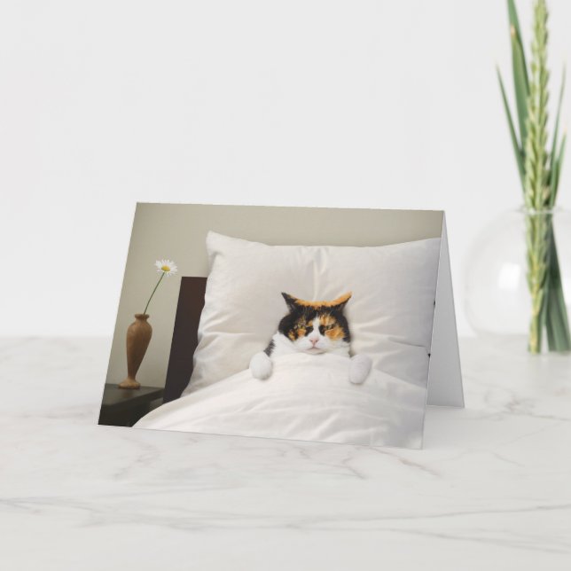 Get Well Cat Card Funny Cute Adorable Best (Front)