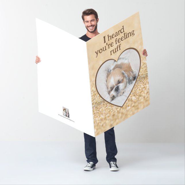 Get well cute dog shihtzu sleeping heart sparkles card (In Situ)