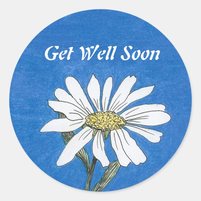 Get Well Daisy Sticker (Front)