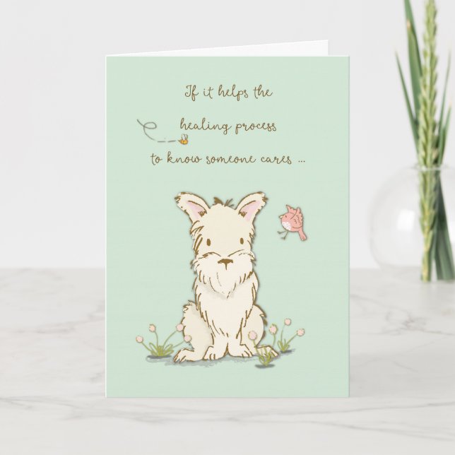 Get Well Dog, Care Helps Healing Process Card (Front)